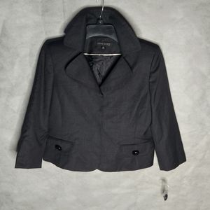 ANNE KLEIN SUIT Petite Black Jacket A Sophisticated Wool/Polyester Blend